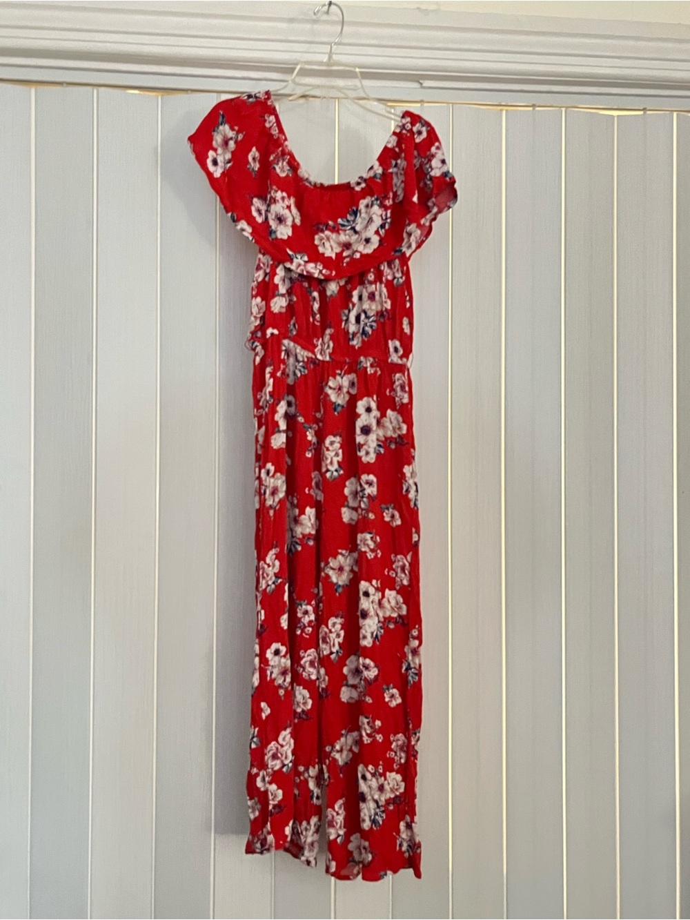 Almost Famous Red Floral Peasant Top